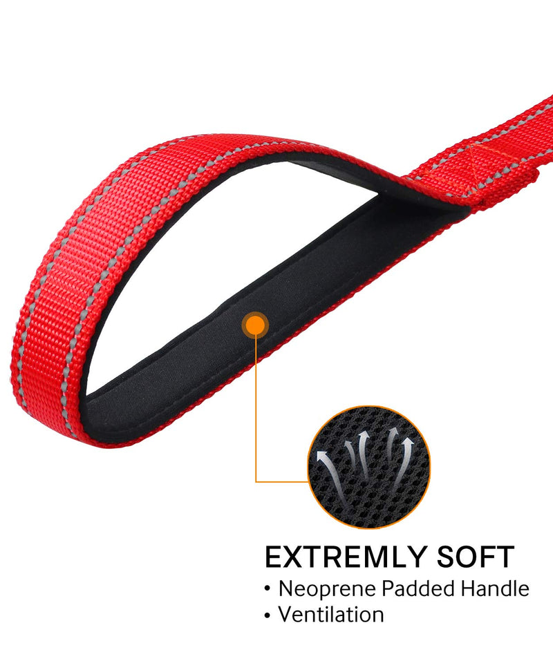 Joytale Padded Handle Dog Lead, Reflective Nylon Dogs Leads for Training,Walking Leash for Small, Medium Dogs, 1.2m × 2cm,Red 1.2m x 2cm Red - PawsPlanet Australia