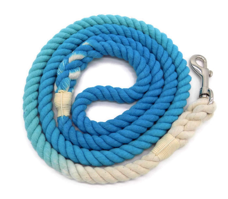 [Australia] - Sier 5ft Ombre Rope Dog Leash Braided Cotton Heavy Duty Strong Durable Multi-Colored Turquoise 