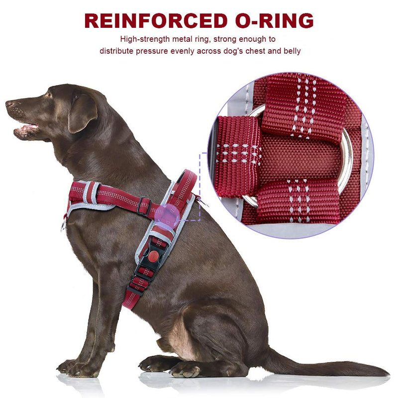 [Australia] - ThinkPet No Pull Harness Breathable Sport Harness - Escape Proof/Quick Fit Reflective Padded Dog Safety Vest with Handle Back/Front Clips, Easy for Walking XXL(Chest:32-42in,Neck:28-40in) Red 