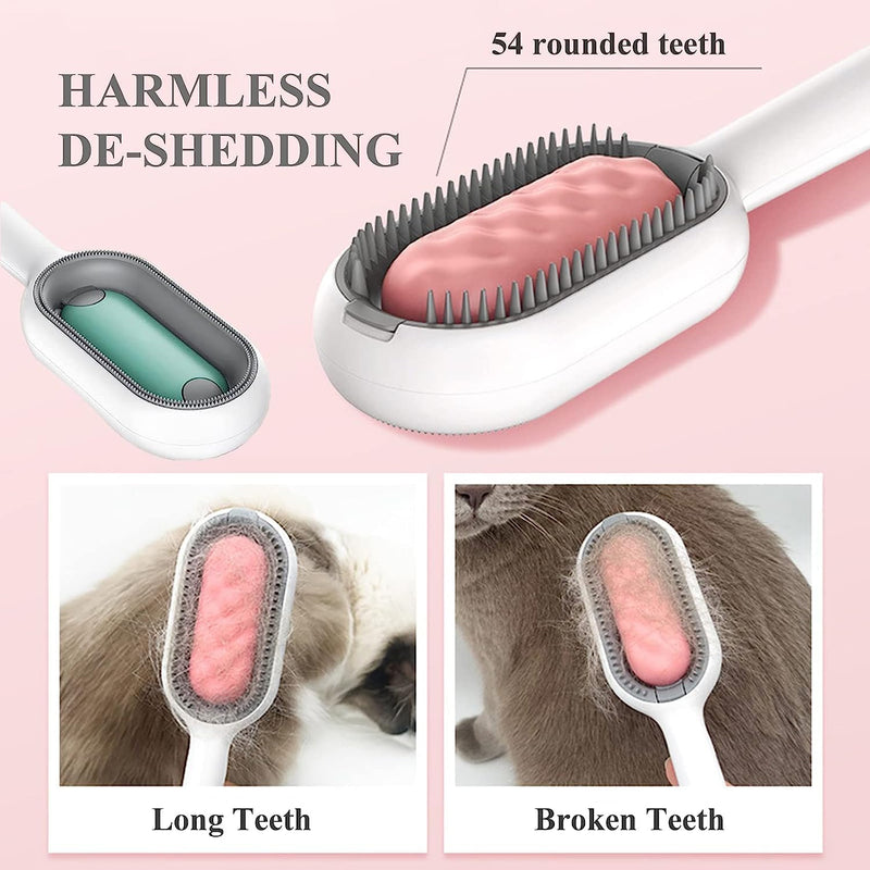 KFDDRN Pack of 2 cat brushes for short hair, 4 in 1 cat hair brush and dog brush for grooming, cleaning brush for animal hair, ideal for massage, grooming and hair removal - PawsPlanet Australia