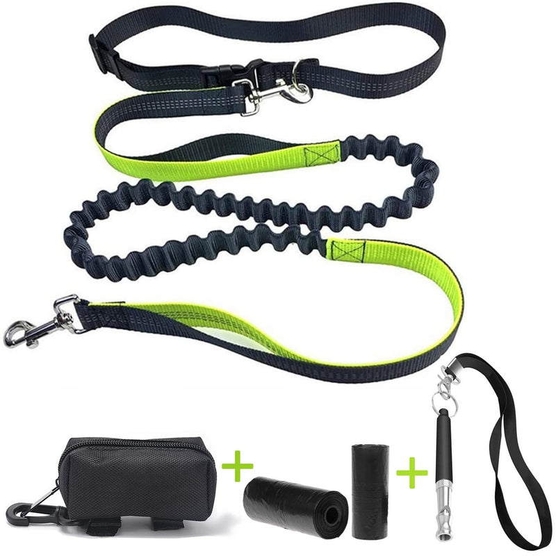 Low&EE® Jogging Leash for Dogs, Hands-Free Leash, Dog Leash, Adjustable Belt, Reflective Stitching for Running, Cycling, Hiking + Poop Bag with 30 Pockets and Ultrasonic Whistle - PawsPlanet Australia