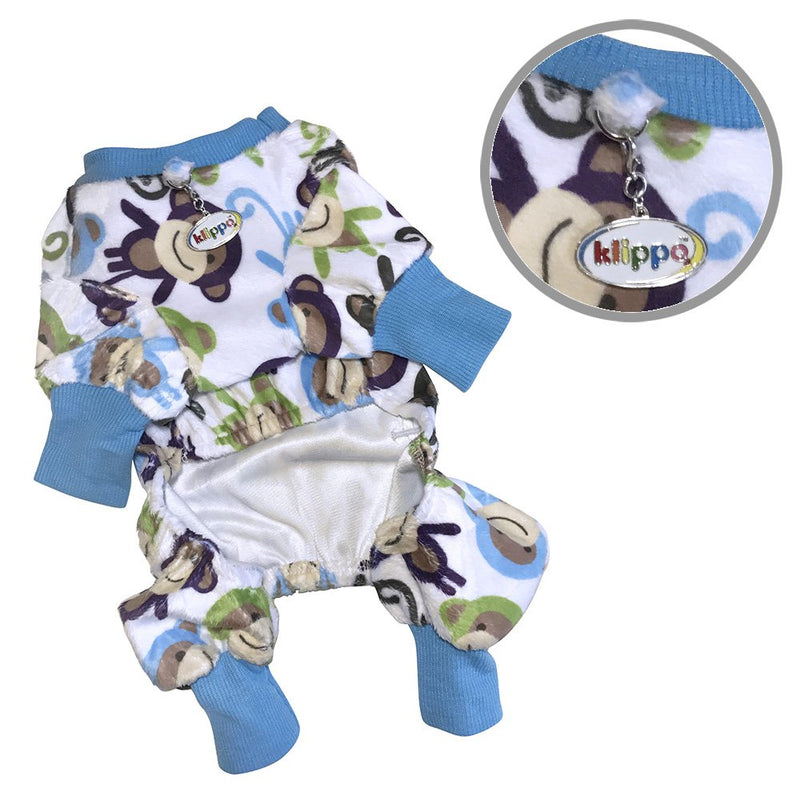 [Australia] - Klippo Dog/Puppy Minky Monkey Plush Pajamas/Bodysuit/Loungewear/PJ/Coverall/Jumper/Romper for Small Breeds (SMALL) 