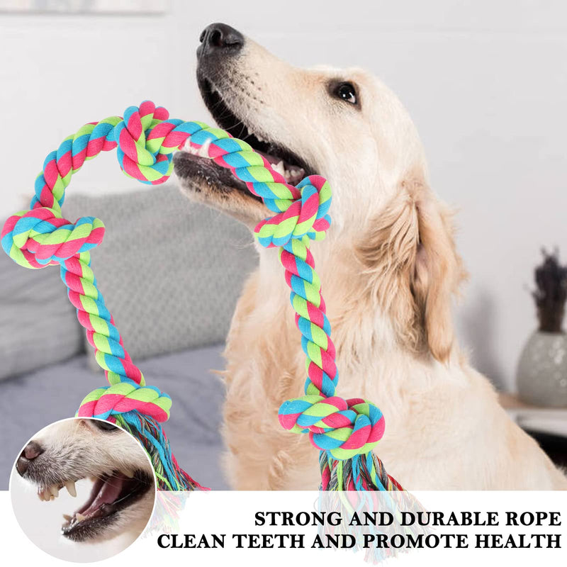 Aitmexcn Dog Rope Toys for Large Medium Dog Chewers, Rope Indestructible Dog Chew Toys, 37 Inch 5 Knots Tough Dog Tug Toy for Teeth Cleaning, Tug of War - PawsPlanet Australia