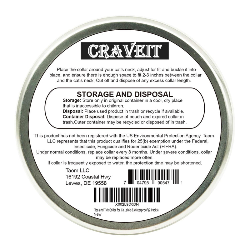 Flea and Tick Collar for Cat, Repels Fleas & Ticks, Natural Essential Oils, Allergy Prevention, 8 Months Protection, Adjustable & Waterproof (2 Packs) - PawsPlanet Australia