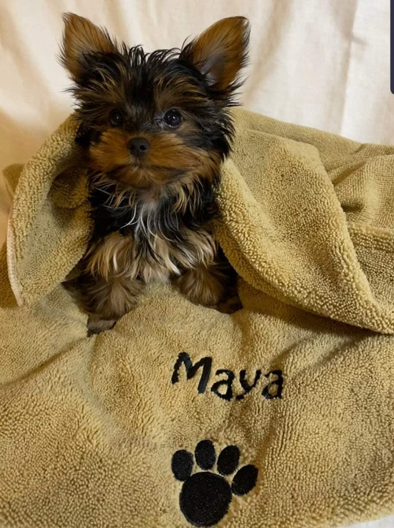 Personalised Dog Towel Personalised Gifts for Dogs Absorbent Pet Towel for Dogs Personalised Puppy Gifts 110 x 60 cm - PawsPlanet Australia