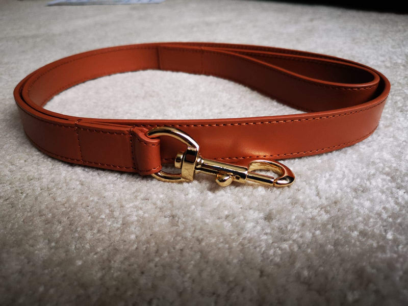 Luxury brown Leather Dog Lead, Dog Leash 120cm - PawsPlanet Australia