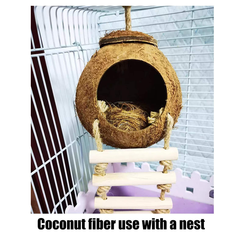 Seaokais Coconut Fiber Bird Hut Natural Nesting Material for Birds Doves Canaries Finches Budgies Parakeets and Also Perfect for Plants 2.1 Ounce - PawsPlanet Australia