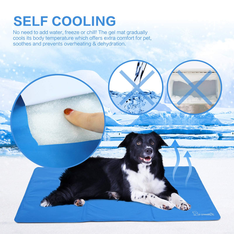 pecute Dog Cooling Mat XS 40x30cm, Durable Pet Cool Mat Non-Toxic Gel Self Cooling Pad, Great for Dogs Cats in Hot Summer(Blue) XS (30*40 cm) Blue - PawsPlanet Australia