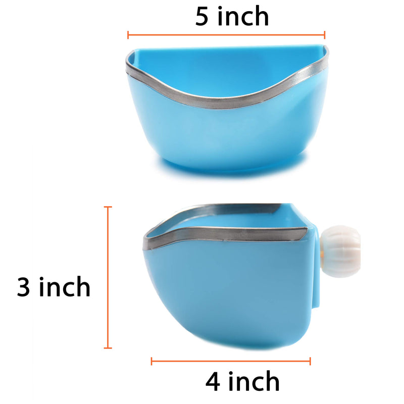 CALPALMY Food and Water Bowl (2-Pack) for Rabbit/Guinea Pig/Chinchilla - Best Bowl to Prevent Knocking Over, Made from Non-Toxic, BPA Free Plastic and Minimizing Waste and Mess - PawsPlanet Australia