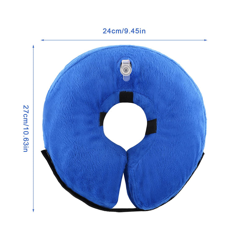 KINBOM Inflatable Soft Donut Collar for Dogs and Cats After Surgery, Prevent Pets from Touch Wounds (Blue, Cotton) - PawsPlanet Australia