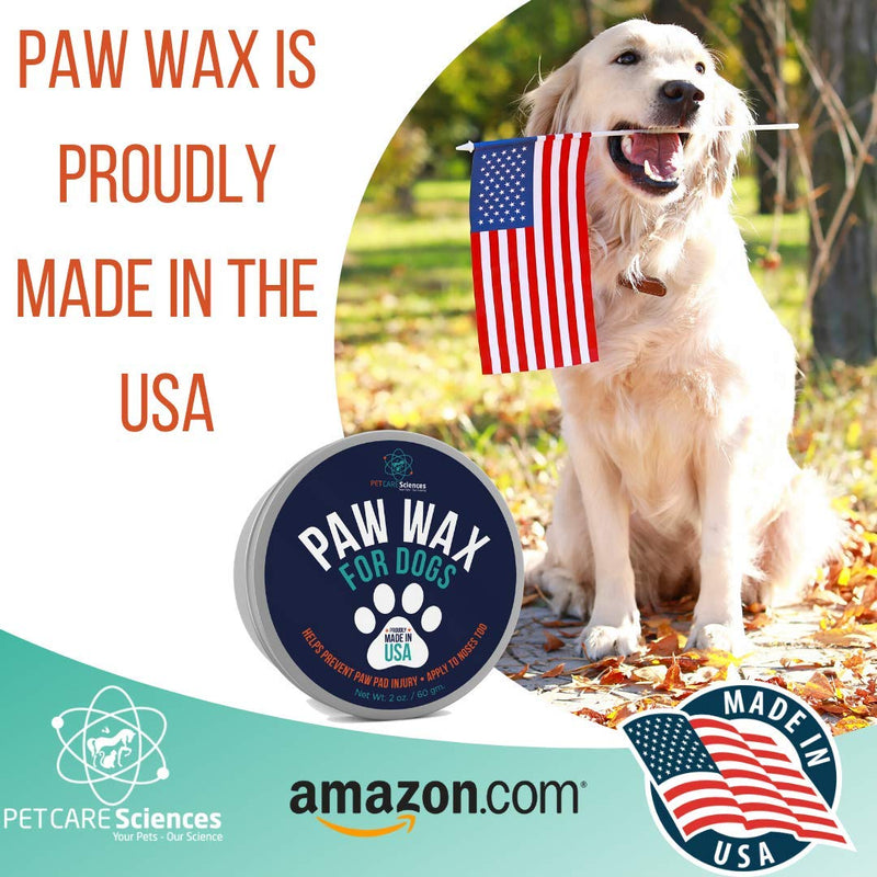 [Australia] - PET CARE Sciences Dog Paw Wax, Nose Cream and Dog Paw Balm. Protects, Soothes and Repairs Delicate Paws and Snouts, Protection, Vanilla Scent, Made in The USA, 2 Oz Tin 