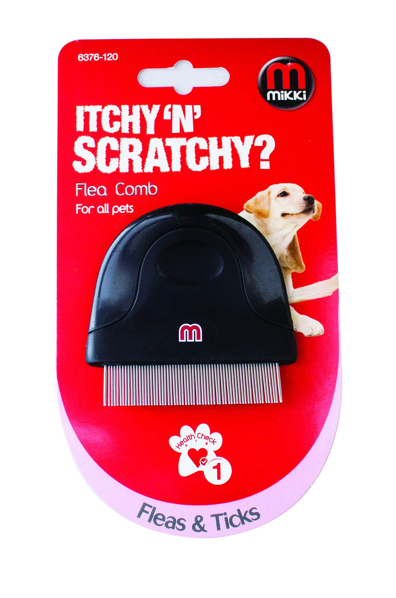 Mikki Dog, Puppy, Cat Compact Flea Comb - Flea, Dust, Lice Comb Brush for Small Medium and Large Pets - PawsPlanet Australia
