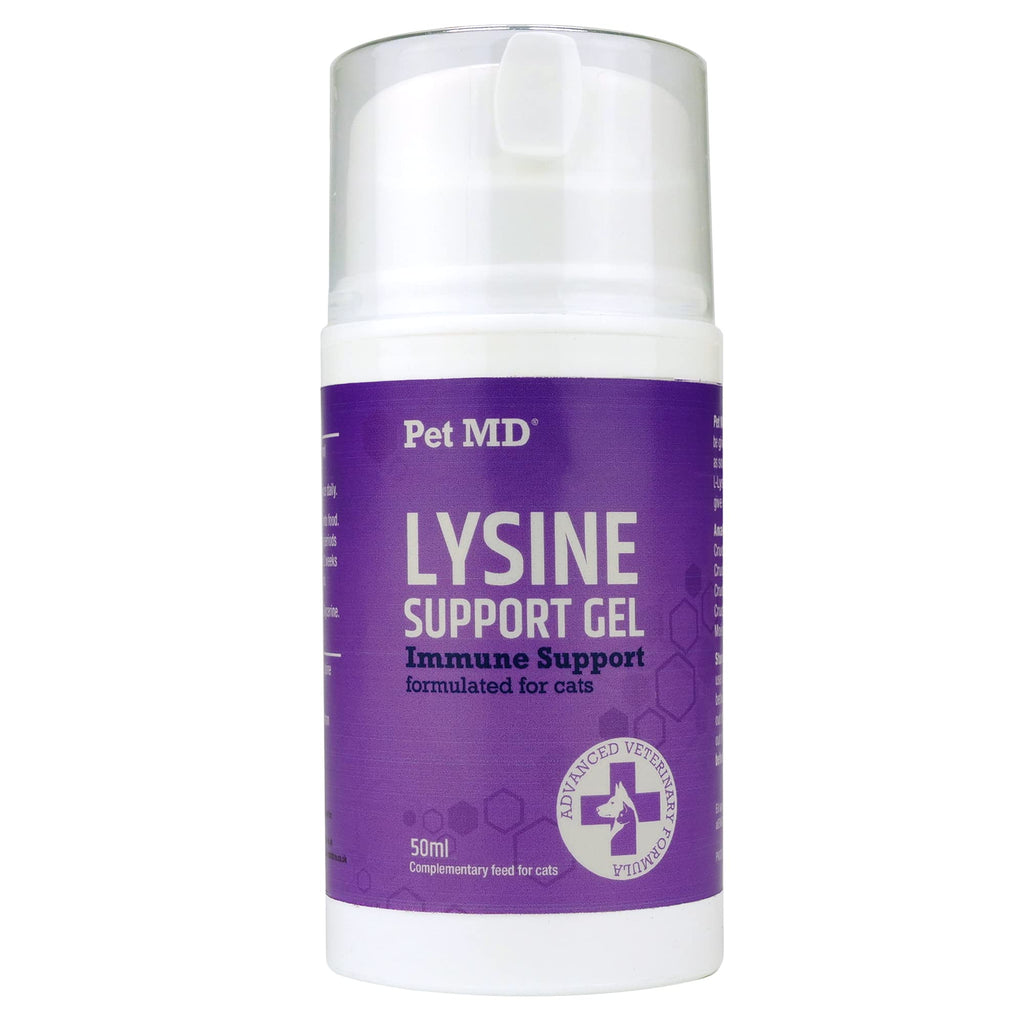 Pet MD Lysine Gel for Cats, L Lysine, Support for Cats with Allergies and Immune Deficiency, Elemental Support, Pet Supplies, Food Supplement, Salmon Flavor, 50ml - PawsPlanet Australia