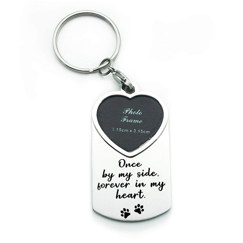 [Australia] - WIEZO-USA Pet Dog Memorial Picture Frame Keychain Gifts,Once by My Side Forever in My Heart, Sympathy Condolences Gift for Pet Owner 