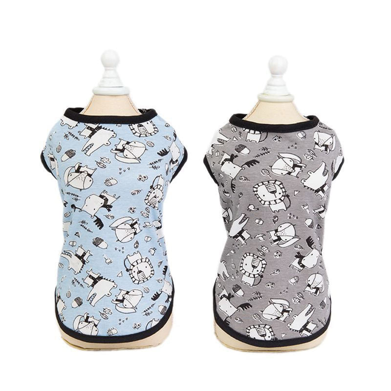 Jecikelon Dog Tshirt Pet Clothes: 2 Pieces Dog Shirts for Small Dogs Breathable Puppy Summer Clothes Soft Doggie T-Shirt Pet Shirt for Medium Dogs X-Small Cartoon - PawsPlanet Australia