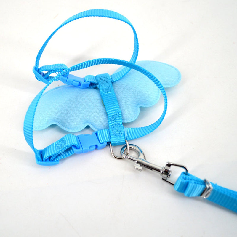 [Australia] - Budd Pet Dog Leash Adjustable Harness Puppy Leads and Collars Set for Small Doggie Kitten Vest Strap S Blue 