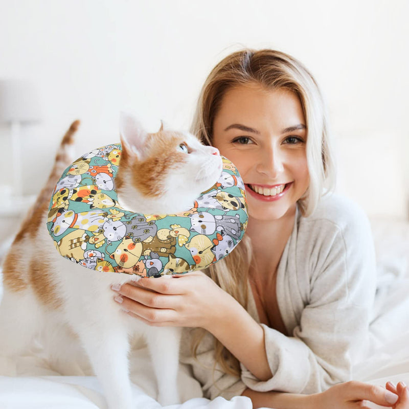 Neck ruffs for cats and dogs, soft protective collar, cat anti-bite recovery collar, protective collar, adjustable protective collar to prevent infections, cotton cat collar for puppies and kittens, XS - PawsPlanet Australia