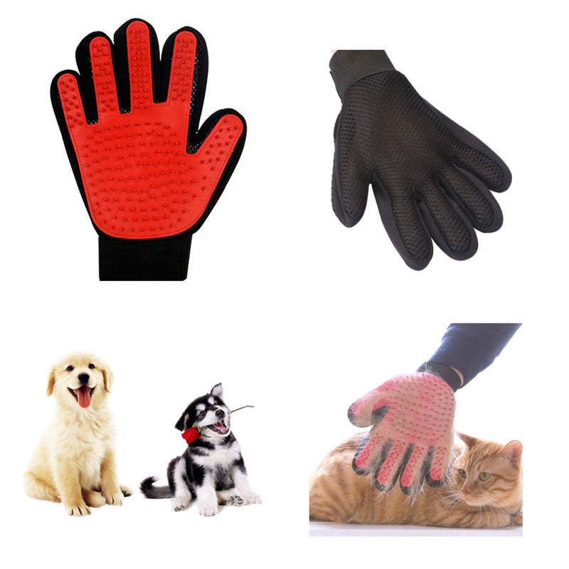 WDEC 1 Pair Pet Hair Remover Brush Glove, Pet Grooming Glove, Efficient Pet Hair Remover Mitt, Deshedding Brush Glove, Soft Silicone Tips for Gentle Massage, For Cats & Dogs with Long & Short Fur - PawsPlanet Australia