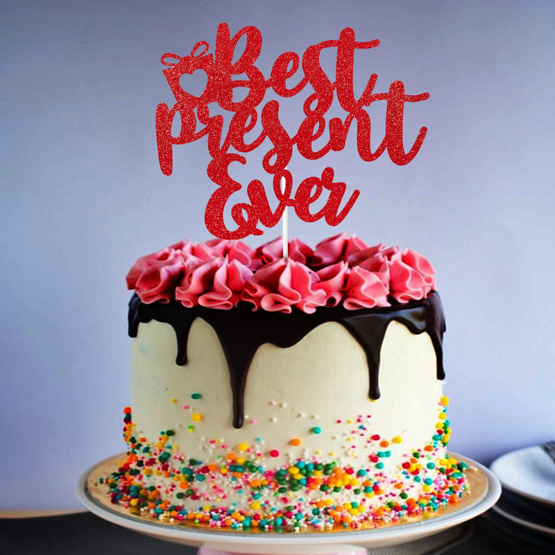 Best Present Ever Cake Topper,Christmas Baby Shower Gender Reveal Cake Decor,Xmas Pregnancy Reveal,Wedding Party Decorations - PawsPlanet Australia
