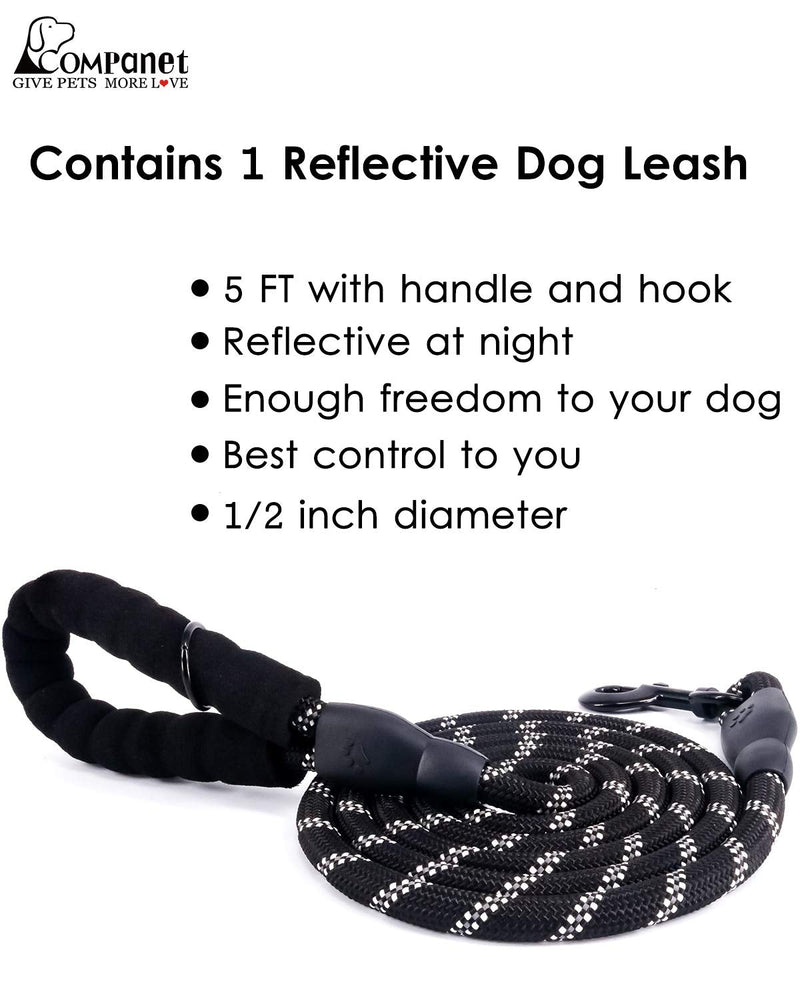 Companet Dog Prong Collar with 5 FT Leash,Dog Correction Collar for Small Medium Dogs,Stainless Steel Adjustable Dog Training Collar with Comfort Rubber Tips S (Neck Girth:14"--16'') Prong Collar+Leash - PawsPlanet Australia