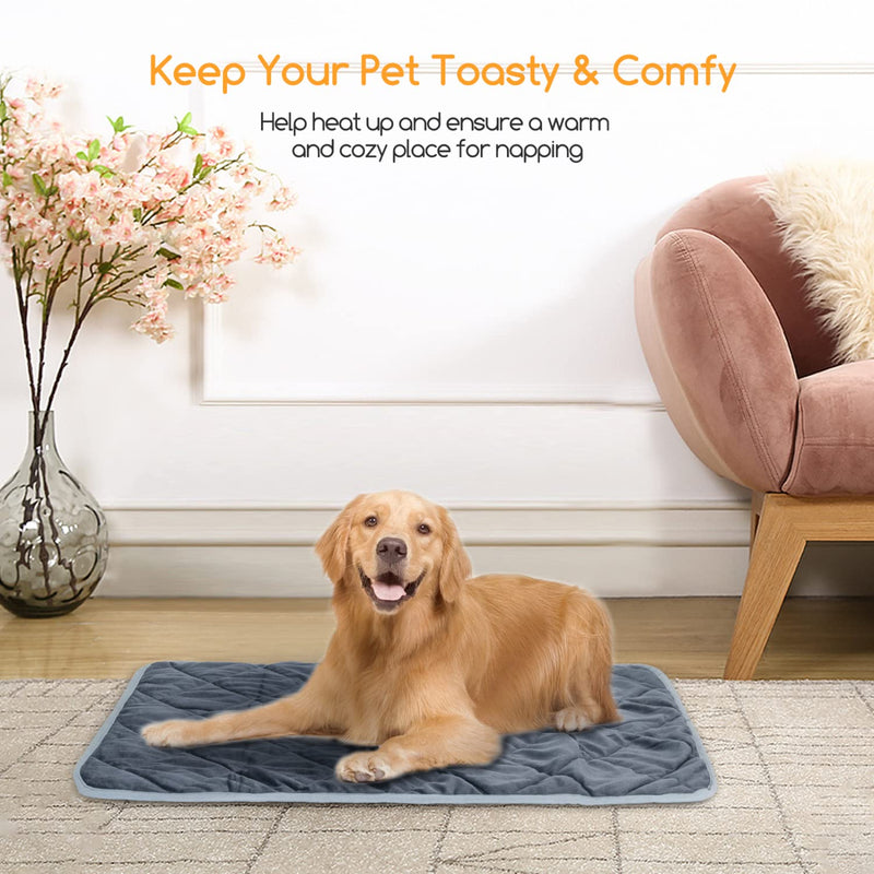 Nobleza Self-heating blanket for cats and dogs, pet heat mat, washable puppy thermal blanket, self-heating winter heat dog mat, dog non-slip heat blanket, size M 60 x 45 cm, L 60 x W 45 x H 1 cm - PawsPlanet Australia