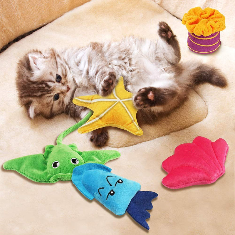 AWOOF Cat Toys Catnip Cat Chew Toys Plush Interactive Cute Cat Entertaining Toys for Cat Playing Chewing Grinding Claw and Teeth Cleaning - PawsPlanet Australia