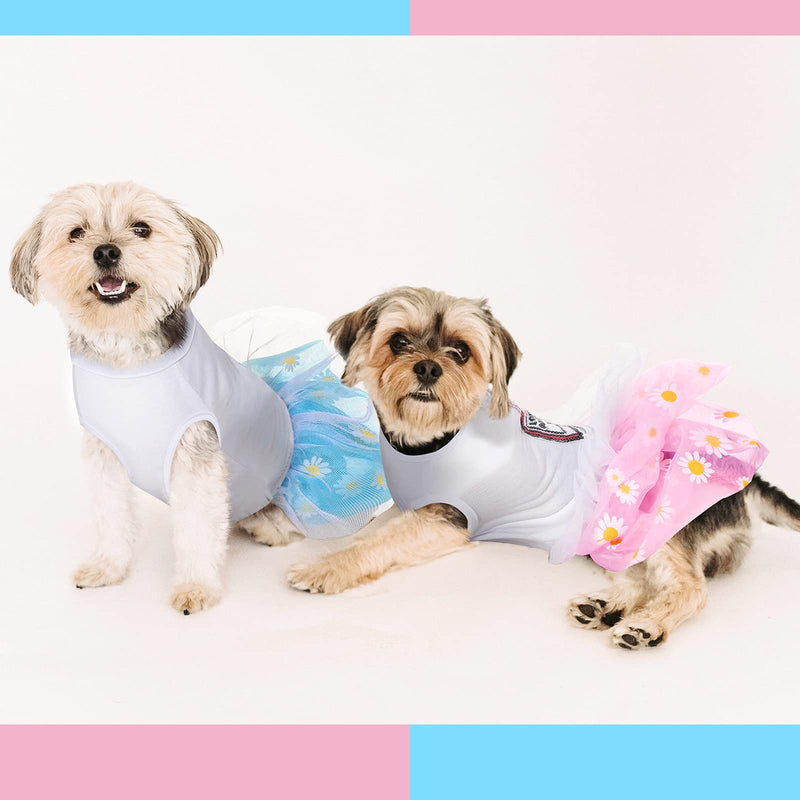 2 Pieces Dog Dress Pet Tutu Dress Puppy Dress Cute Dog Princess Skirt Elegant Pet Summer Apparel Doggie Clothes for Small Dogs Cats Pets (S) - PawsPlanet Australia