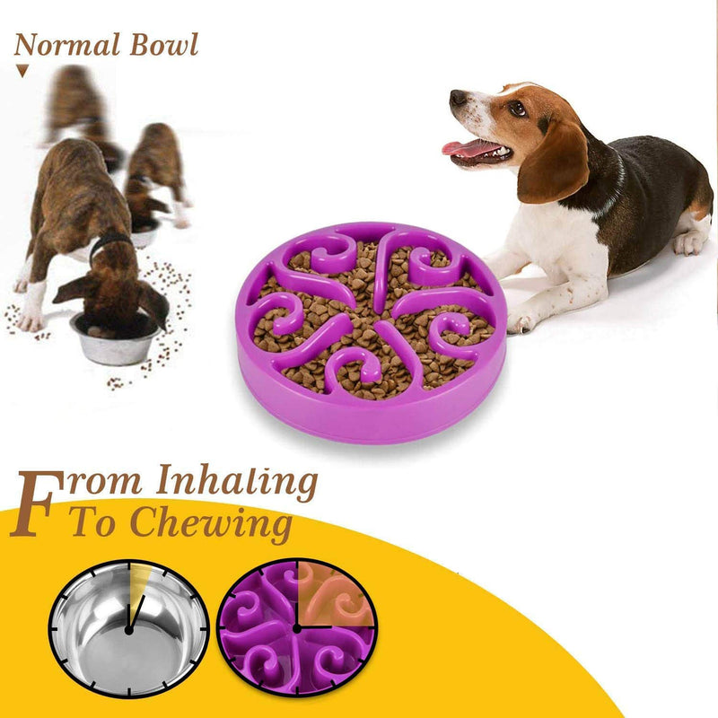 SUOXU Slow Feeder Dog Bowl, Medium Dog Food Bowls Labyrinth Interactive Puzzle Bowls, Slow Food, Bloat Stop, Anti-Swallowing, Extend Eating Time,Prevent Various Diseases Caused by Eating too Fast purple - PawsPlanet Australia