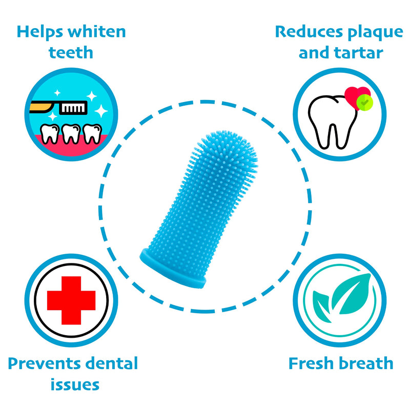 Dog toothbrush (set of 2) - dog toothbrush and cat toothbrush 360 degrees - dog toothbrush for small dogs, large dogs - finger cots dog dental care - dog toothbrush and cat toothbrush - PawsPlanet Australia