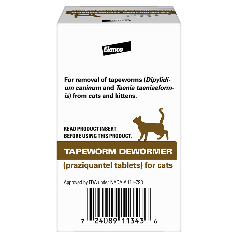 Elanco Tapeworm Dewormer (praziquantel tablets) for Cats, 3-Count Praziquantel Tablets for Cats and Kittens 6 Weeks and Older - PawsPlanet Australia
