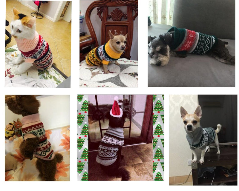 Kismaple Pet Dog Warm Jumper Classic Fleece Warm Sweater Clothes Puppy Cat Knitwear Coat Apparel Small Dogs Gray, XS Back Length:17-18cm X-Small - PawsPlanet Australia