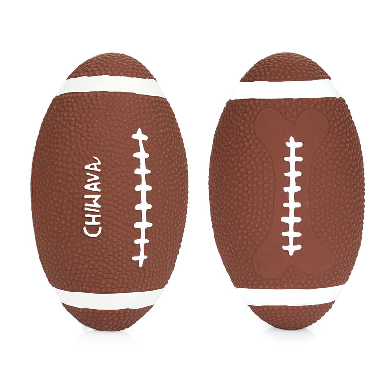 Chiwava 2 Pack 6" Squeaky Latex Dog Toy Balls Football Rugby Fetch Interactive Toy for Medium Large Dogs 6" Large Dogs 2 Pack - PawsPlanet Australia
