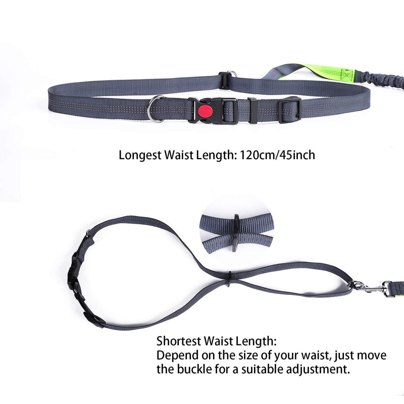 E-sunny Hands Free Dog Lead with Adjustable Soft Waist Belt, Running Dog Lead with Dual Handle/Reflective/Bungee Lead Pet for Training/Walking - PawsPlanet Australia