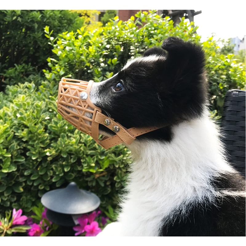 Andiker Dog Muzzle, Adjustable Breathable Mesh Plastic Dog Muzzle to Prevent Biting, Barking or Chewing for Small Medium Dogs (M) M - PawsPlanet Australia