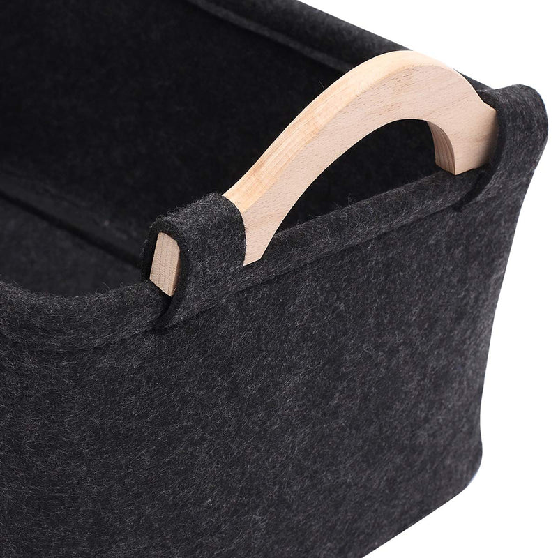 Ctomche Felt pet toy box and dog toy box storage basket chest organizer - Perfect Felt Bin for Cat Toys and Accessories Too! -Darkgray L 38CM Length * 25CM Wide * 24CM High Darkgray L - PawsPlanet Australia