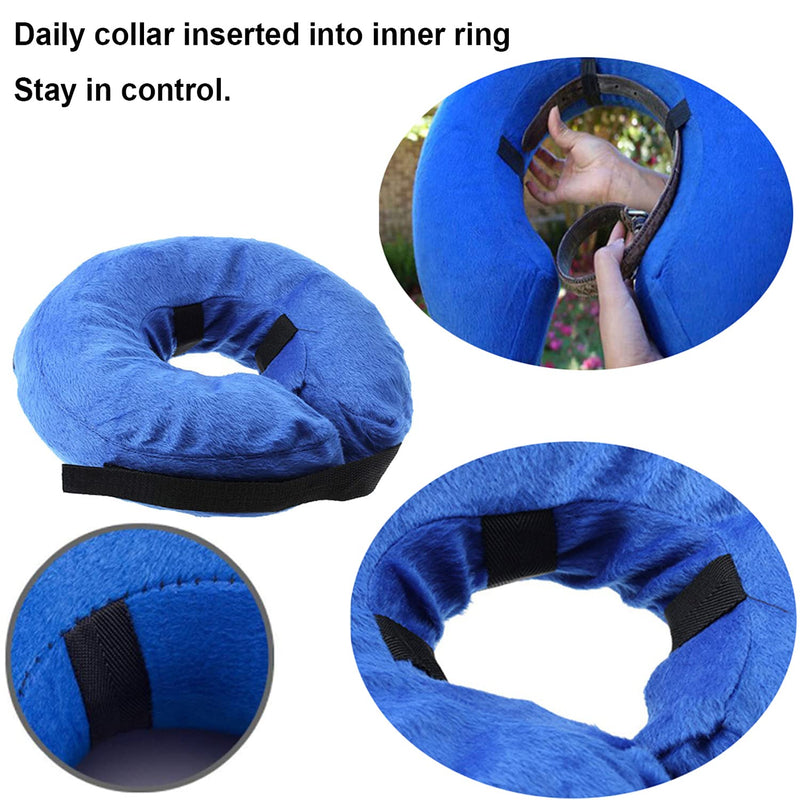 GAUTERF Pet Protective Inflatable Collars Cone, Dog Inflatable Neck Cone, Cat Donut Collar, Soft Pet E-Collar Prevent Cat and Dog from Contacting Sutures, Stitches, Wounds, Rashes and Scratches Small (Neck: 5"-7") Blue - PawsPlanet Australia