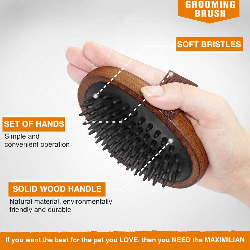 Premium Handmade Pet Brush for Grooming, Brushing and Bathing Dogs & Cats with Shot or Long Hair. Professional Quality Soft Silicone Bristles Comb Great for the Bath Deshedding and Massaging Your Pet - PawsPlanet Australia