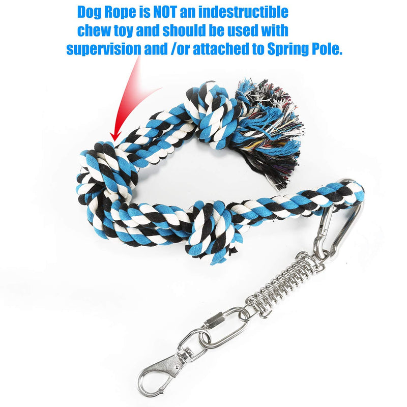 DIBBATU Spring Pole Dog Rope Toys with a Big Spring Pole Kit, Strong Dog Rope Toy and a 16ft Rope for Pitbull & Medium to Large Dogs Outdoor Hanging Exercise Rope Pull & Tug of War Toy-Muscle Builder - PawsPlanet Australia