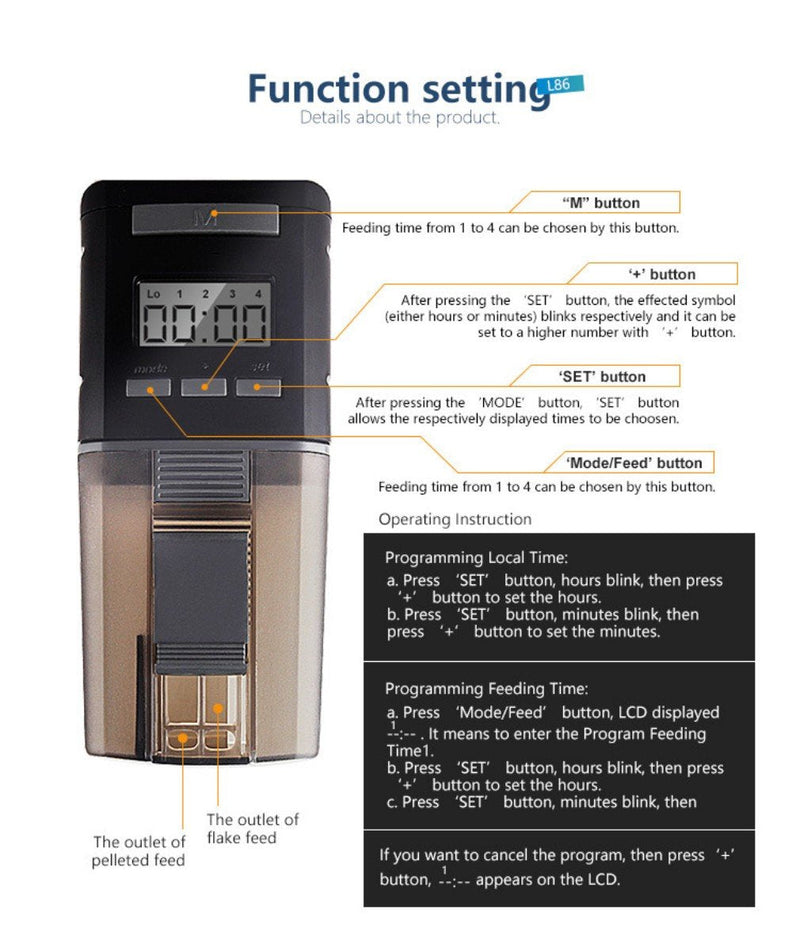 LONDAFISH Aquarium Fish Feeder Automatic Fish Feeders Auto Fish Food Timer Feeder for Fish Tank - PawsPlanet Australia