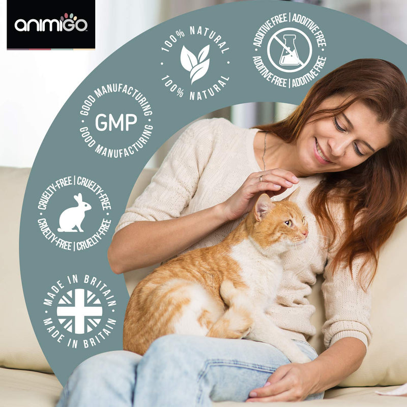Animigo Cat Probiotics - Natural Probiotics For Cats With Friendly Bacteria, Prebiotics, Vitamins & Minerals - Fast Acting Cat Supplement For Digestive System & Gut Health - 120 Tablets - Made in UK - PawsPlanet Australia