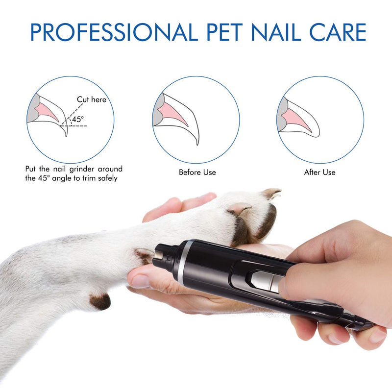 [Australia] - Dog Nail Grinder Upgraded Powerful Motor - Premium Silent Pet Nail Trimmer, 2-Speed 20h Working Time Electric Pet Nail Grinder, Nail File for Small Medium Large Dogs and Cats 