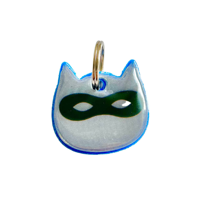 Kittyrama Reflective Cat Charm. Safety Cat Tag. Lightweight, High Visibility, Waterproof. Fits All Reflective Cat Collars. Other Styles Available Blue Ninja - PawsPlanet Australia