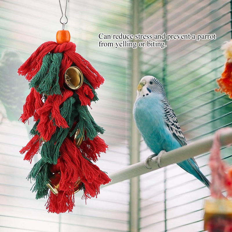 Parrot Cotton Rope Chewing Toys Colorful Bird Chew Bite Toys Parrot Hammock Swing Toy Cage Climbing Hanging Toys - PawsPlanet Australia