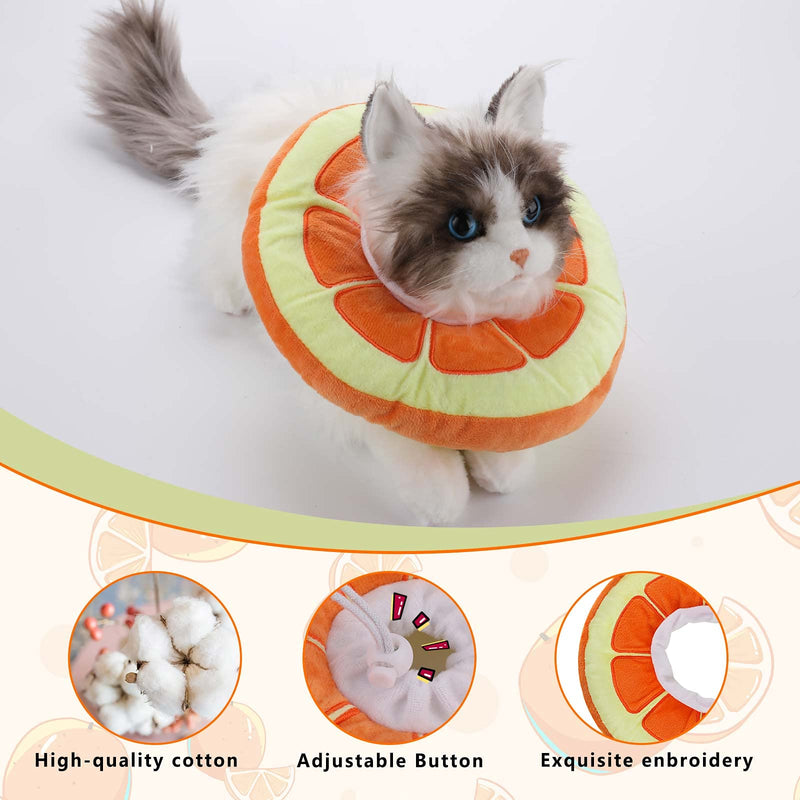 Molain Adjustable Cat Recovery Collar Cat Cone Collar Soft Cat Donut Pillow Cute Orange Neck Kitten Collars After Surgery Wound Healing Protective Soft Cone Collars for Cats Dogs Kitten Puppy(S Size) S - PawsPlanet Australia