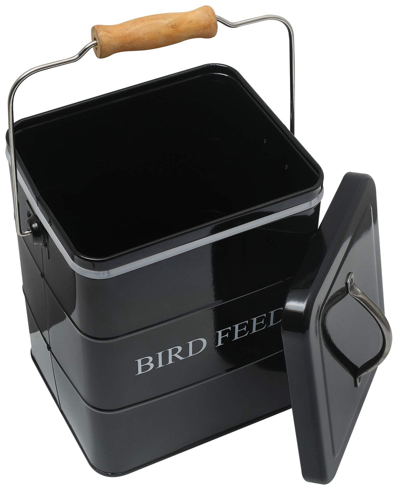 Geyecete Bird Feeder,Bird Food Jar Pet Food Storage Airtight Food Storage Container Black - PawsPlanet Australia