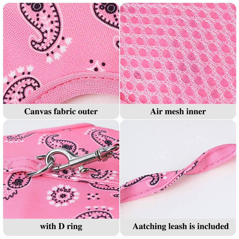 Cat Harness and Lead Set Escape Proof, Adjustable Soft Leash, Medium Large Cat, Safety Cat Walking Jacket, Best for Cat Kitten Training Walking - Pink, M - PawsPlanet Australia