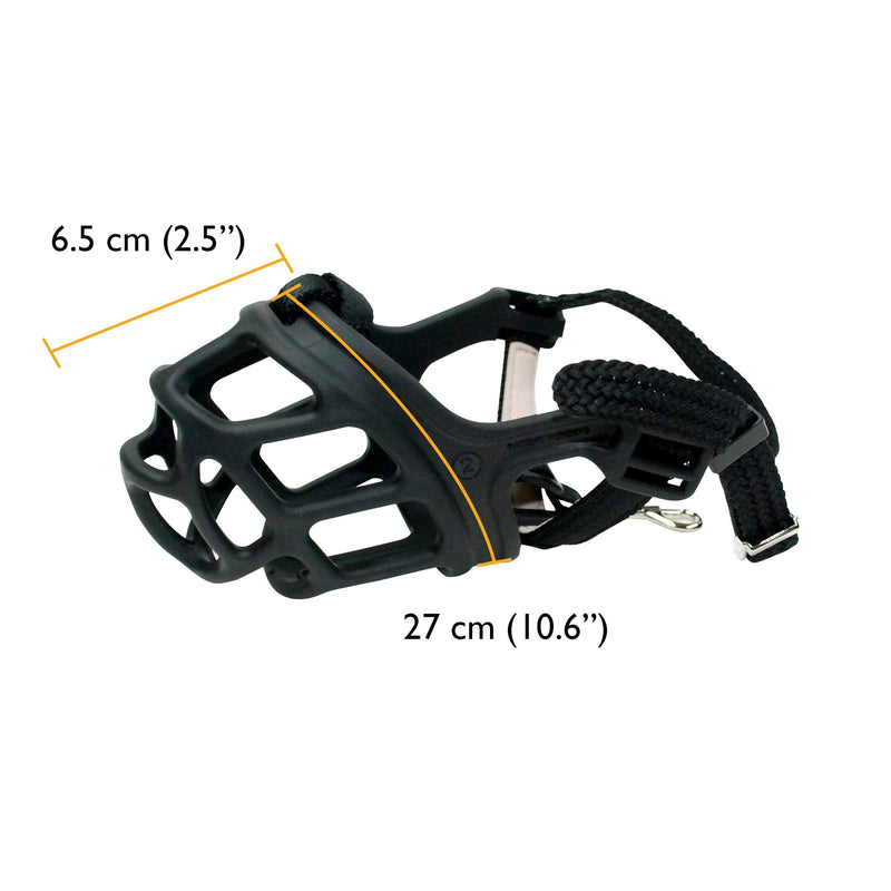 ZEUS Alpha TPR Muzzle for Dogs, Comfort Fit Design Prevents Biting, Barking and Chewing, Black Small - PawsPlanet Australia