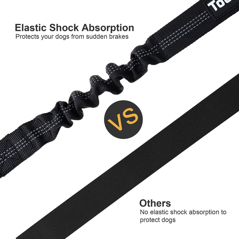 Toozey dog seat belt, dog seat belt with elastic shock absorption and strong carabiners, adjustable dog belt, maximum safety for all dog breeds and cats, 1 piece - PawsPlanet Australia