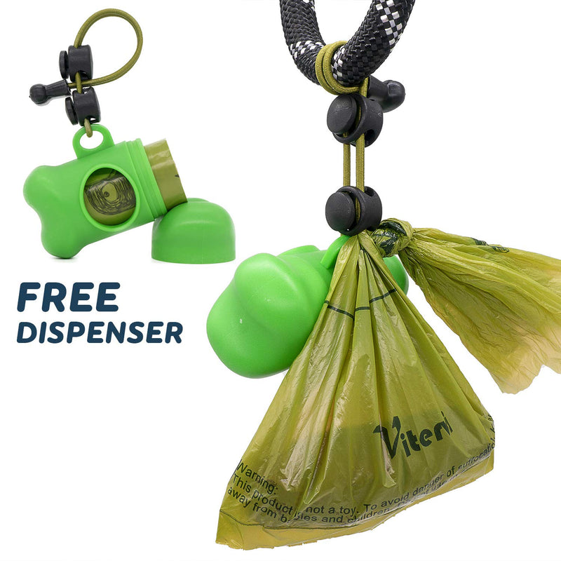 [Australia] - Vitervi Dog Poop Bags, (135/360 Counts) Doggie Bags for Poop, Extra Thick and 100% Leak-Proof, Eco-Friendly Biodegradable Pet Waste Bags Refill Rolls with Dispenser and Leash Clip Unscented 135 Bags, 9 Rolls 