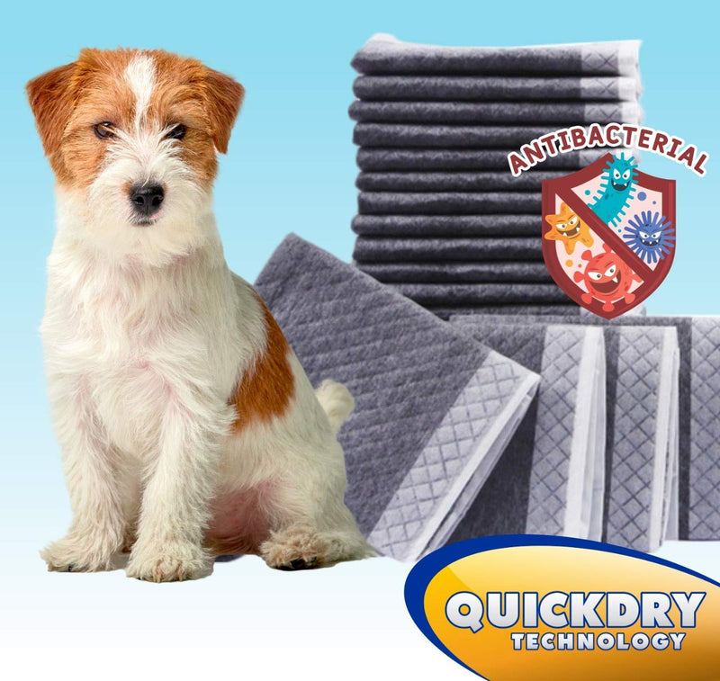 Vluvitt Premium Super Absorbent Puppy Training Pads Large 50 Pack with Quick Dry CHARCOAL Technology, Leak Proof 60 * 60cm - PawsPlanet Australia